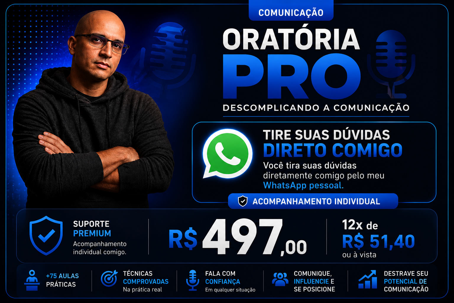 Oratória Pró — Comunicação com Suporte VIP (R$ 497)